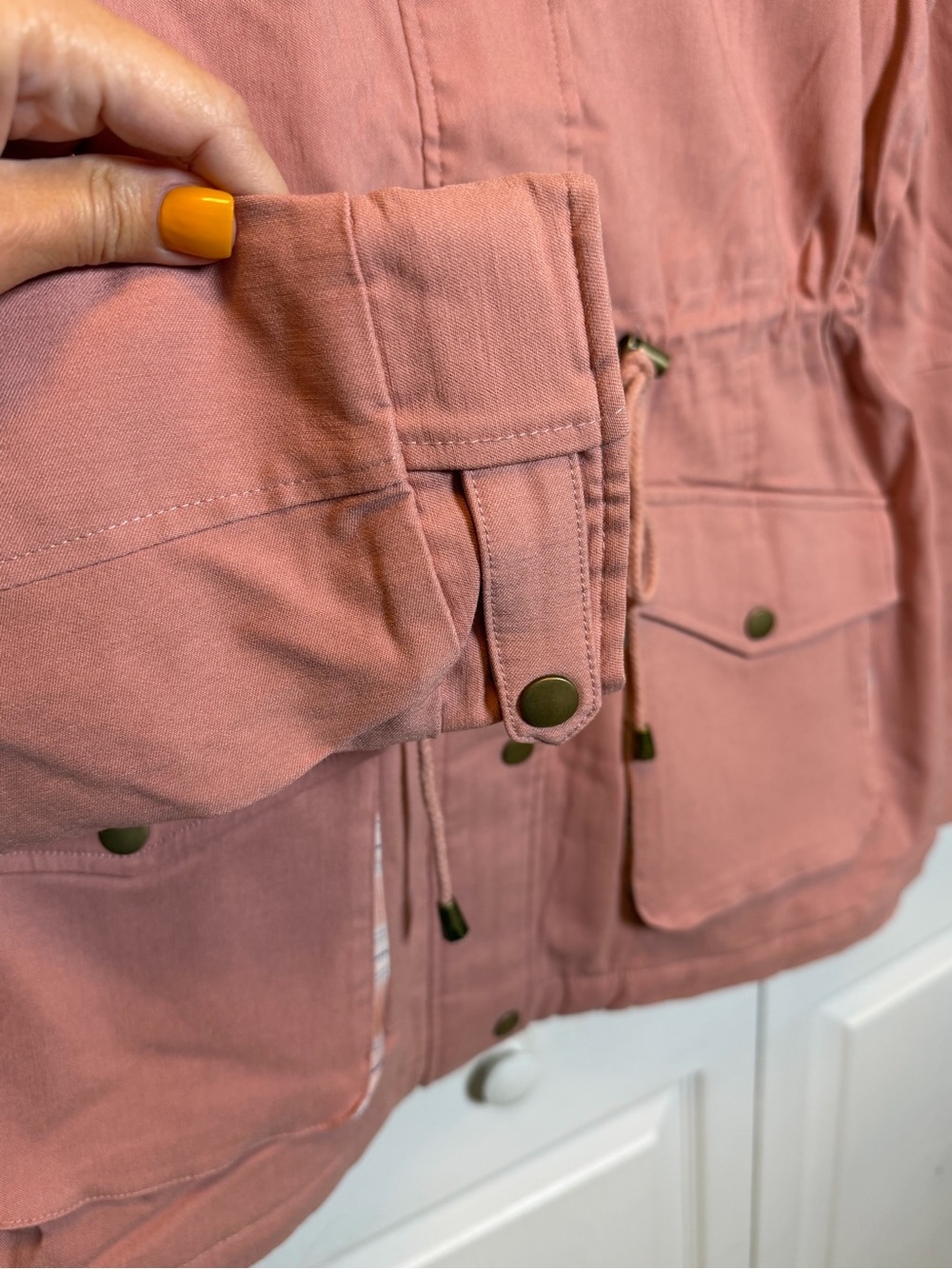 Eden Society NWT Pink Sherpa Lined Utility Parka Jacket Hooded Size L - Picture 4 of 16